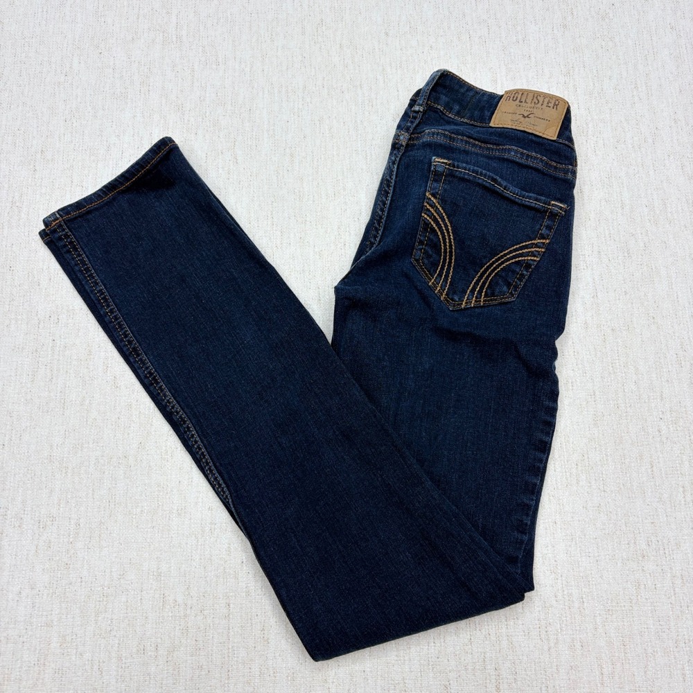 Hollister Low Rise Skinny Jeans Dark Wash Indigo Denim W24 L29 Womens